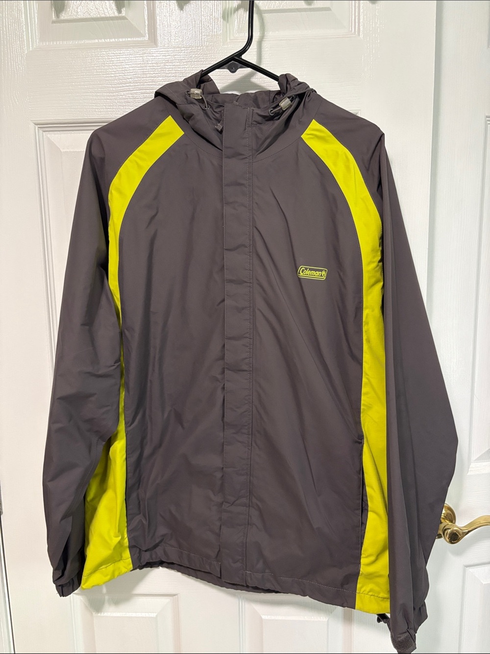 Coleman Gray Jacket with Yellow Accents Hooded Raincoat